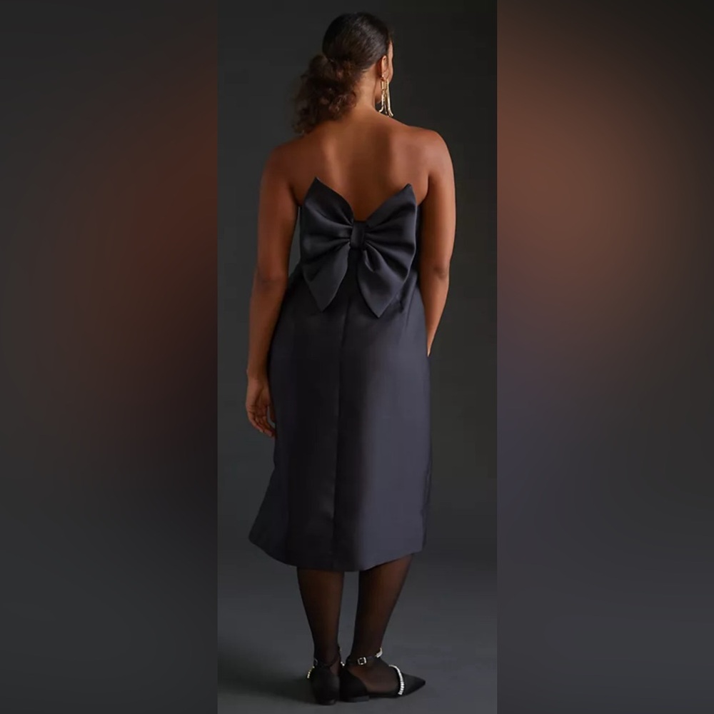 NWT Anthropology black bow dress
